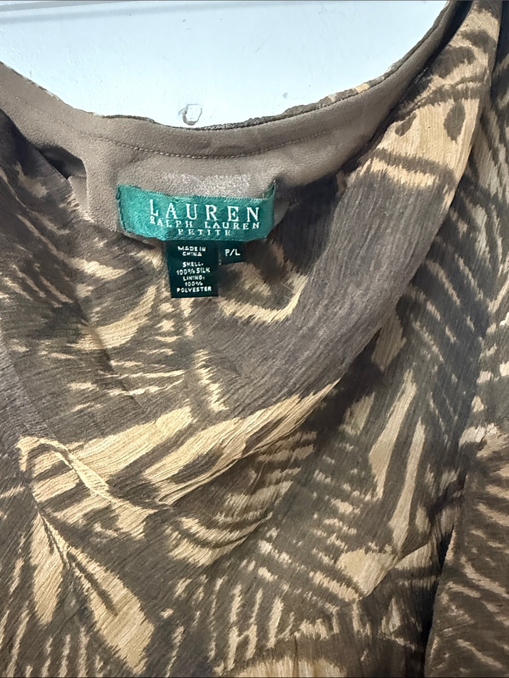Lauren Ralph Lauren Brown Leaf-Print Asymmetrical Ruffle Skirt - Picture 2 of 3